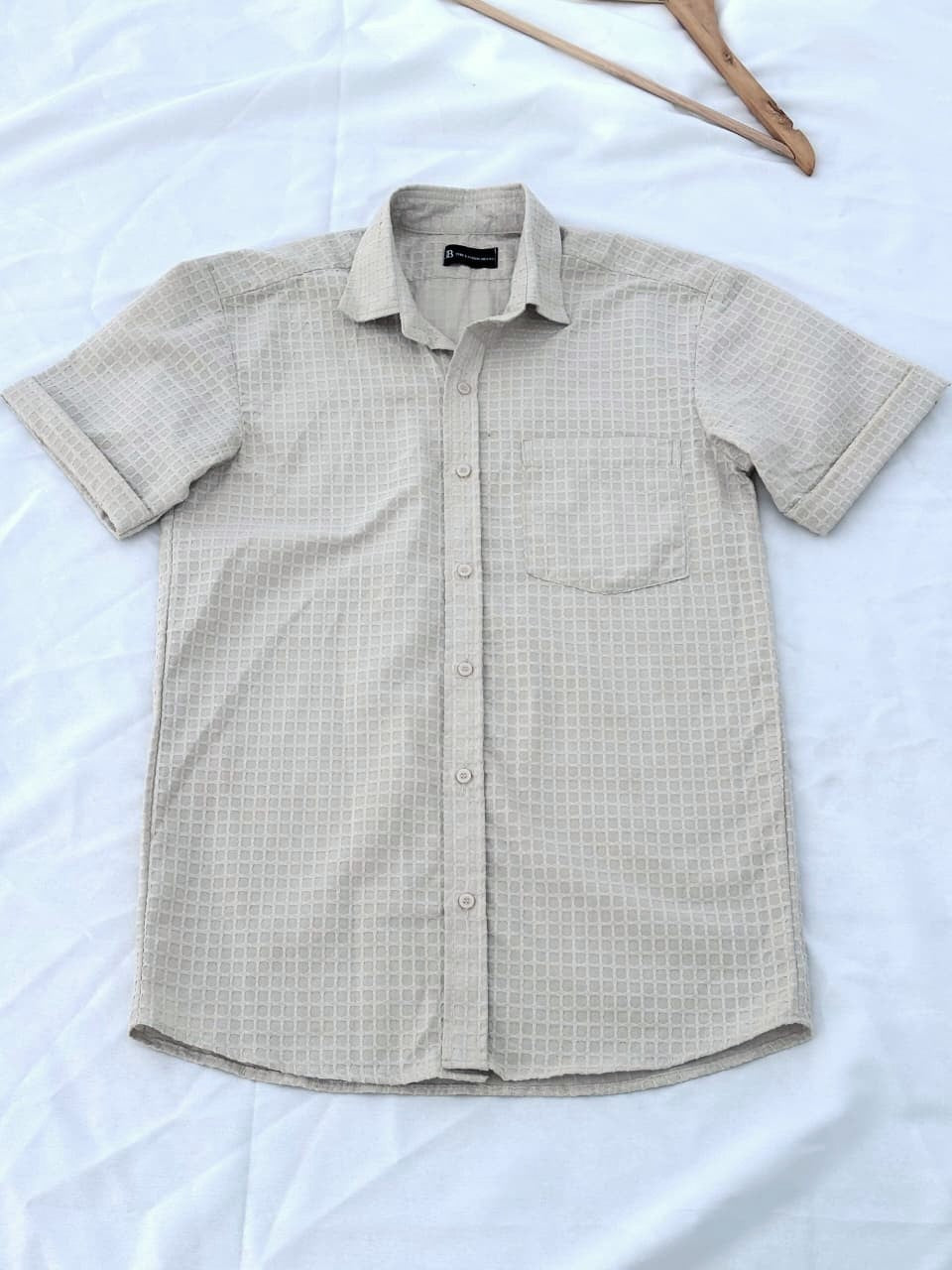 off white textured shirt