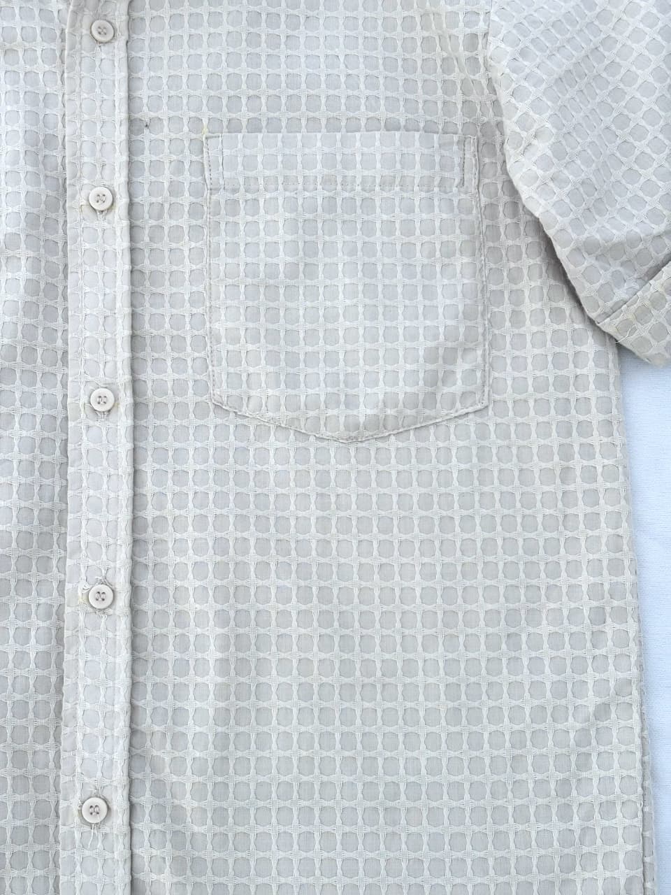 off white textured shirt